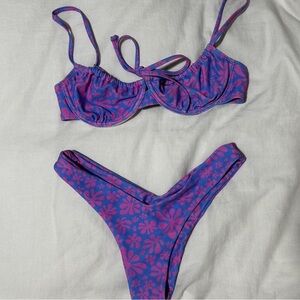 Kulani Kinis Purple and Pink Floral Bikini